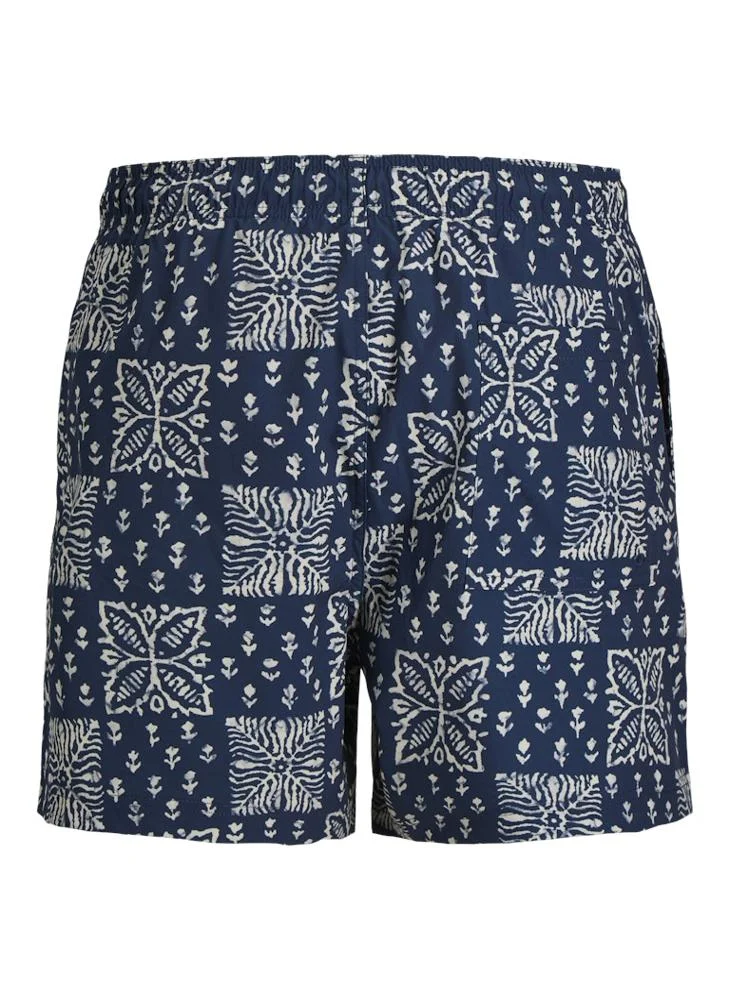 JACK & JONES  Printed Drawstring Swim Shorts for Men | Best Price UAE